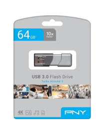 PNY 64GB USB 3.0 Flash Drive - 64 GB - USB 3.0 (3.1 Gen 1) - 95 MB/s Read Speed - 60 MB/s Write Speed