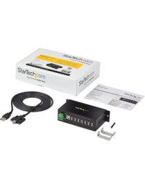 StarTech.com Mountable Rugged Industrial 7 Port USB 2.0 Hub - Add 7 external, wall/DIN rail mountable USB 2.0 ports from a singl