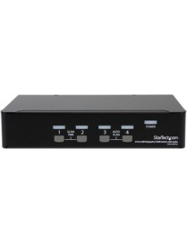 StarTech.com 4 Port USB DisplayPort KVM Switch with Audio - Share keyboard, mouse, and DisplayPort display between 2 HD multimed