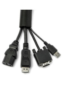 StarTech.com 15' (4.6m) Cable Management Sleeve/Wrap - Flexible Cable Manager - Expandable Coiled Cord Protector/Organizer - Tri
