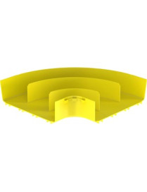 Panduit FiberRunner® Horizontal Right-Angle, 90°, 12x4, Yellow - Yellow - 1 Pack - Polycarbonate