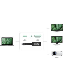 Plugable USB-C to HDMI Adapter - 1 x USB Type C USB 3.1 USB Male - 1 x HDMI HDMI 1.4 Digital Audio/Video Female - 3840 x 2160 Su