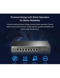 Tp Link TP-Link 8-Port 2.5G Desktop Switch - 8 Ports - 2.5 Gigabit Ethernet - 2.5GBase-T - 2 Layer Supported - 15.65 W Power Con