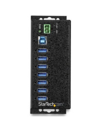 StarTech.com 7 Port USB Hub w/ Power Adapter - Metal Industrial USB 3.0 Data Hub - Din Rail, Wall & Desk Mountable USB 3.1 Gen 1