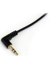 StarTech.com 6 ft Slim 3.5mm to Right Angle Stereo Audio Cable - M/M - Mini-phone Male Stereo Audio - Mini-phone Male Stereo Aud