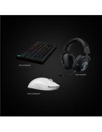 Logitech G PRO X SUPERLIGHT Gaming Mouse - Optical - Wireless - Radio Frequency - 2.40 GHz - Yes - White - USB - 25600 dpi - Scr