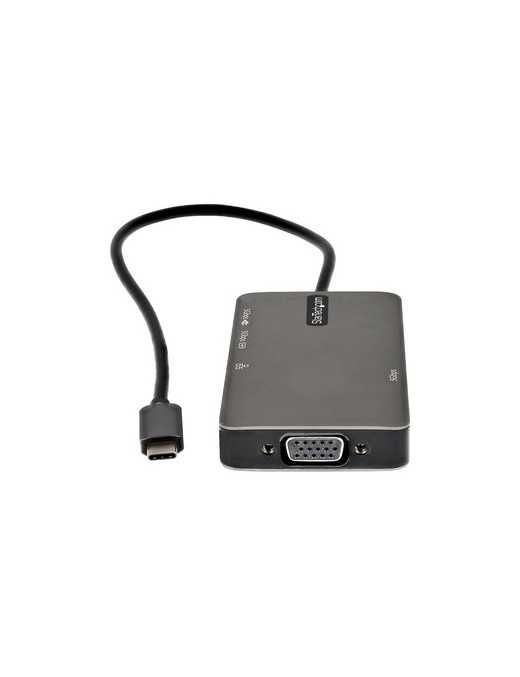 StarTech.com USB-C Multiport Adapter, USB C to 4K HDMI or VGA, USB Type-C Mini Dock, 100W PD Passthrough, 3x USB 3.0, GbE, 12" L