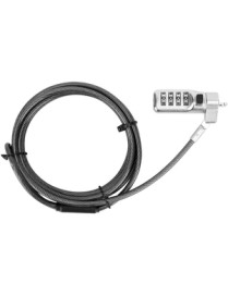 Targus DEFCON Compact Serialized Combo Cable Lock - Black - Galvanized Steel - 6.5 ft - For Notebook, Tablet