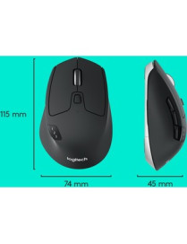 Logitech M720 Triathlon Multi-Device Wireless Mouse, Bluetooth, USB Unifying Receiver, 1000 DPI, 8 Buttons, 2-Year Battery, Comp