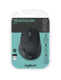 Logitech M720 Triathlon Multi-Device Wireless Mouse, Bluetooth, USB Unifying Receiver, 1000 DPI, 8 Buttons, 2-Year Battery, Comp