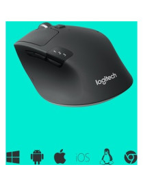 Logitech M720 Triathlon Multi-Device Wireless Mouse, Bluetooth, USB Unifying Receiver, 1000 DPI, 8 Buttons, 2-Year Battery, Comp