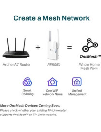 Tp Link TP-Link RE505X Dual Band 802.11ax 1.50 Gbit/s Wireless Range Extender - 2.40 GHz, 5 GHz - External - 1 x Network (RJ-45)