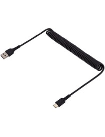 StarTech.com 3ft (1m) USB A to C Charging Cable, Coiled Heavy Duty USB 2.0 A to Type-C, Durable Fast Charge & Sync USB-C Cable, 