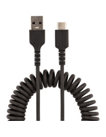 StarTech.com 3ft (1m) USB A to C Charging Cable, Coiled Heavy Duty USB 2.0 A to Type-C, Durable Fast Charge & Sync USB-C Cable, 