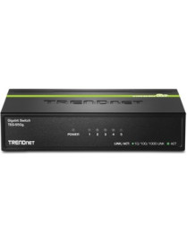 TRENDnet 5-Port Unmanaged Gigabit GREENnet Desktop Metal Switch, Ethernet-Network Switch, 5 x Gigabit Ports, Fanless, 10 Gbps Sw