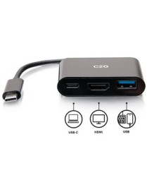 C2G USB C Portable Laptop Dock with HDMI, USB-A, USB-C - 4K 30Hz - for Notebook/Tablet PC - 60 W - USB Type C - 4K - 3840 x 2160