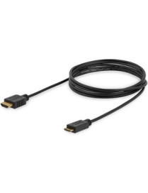 StarTech.com 6ft Mini HDMI to HDMI Cable with Ethernet, 4K 30Hz High Speed Slim Mini HDMI 1.4 (Type-C) Device to HDMI Adapter Ca