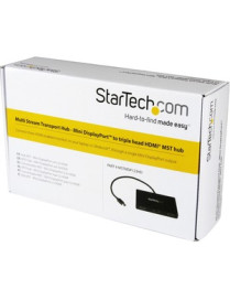 StarTech.com 3-Port Multi Monitor Adapter, Mini DisplayPort to HDMI MST Hub, 3x 1080p, Video Splitter for Extended Desktop Mode,