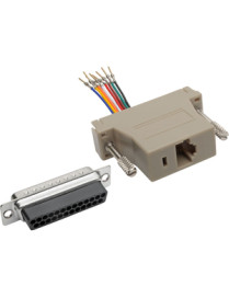 Tripp Lite P440-825FM DB25 to RJ45 Modular Serial Adapter (M/F) - 1 x 25-pin DB-25 Serial Male - 1 x RJ-45 Network Female - Beig