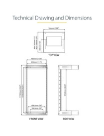 StarTech.com 24U 19" Wall Mount Network Rack - Adjustable Depth 12-20" Open Frame for Server Room /AV/Data/Computer Equipment w/