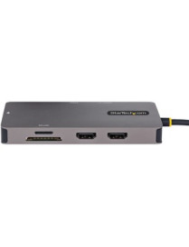 StarTech.com USB C Multiport Adapter, Dual HDMI, 4K 60Hz, 2x 5Gbps USB-A 3.1 Hub, 100W Power Delivery, GbE, SD/MicroSD, USB C Mi