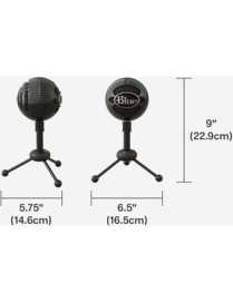 Logitech Blue Snowball Wired Condenser Microphone - 40 Hz to 18 kHz - Cardioid, Omni-directional - Stand Mountable - USB