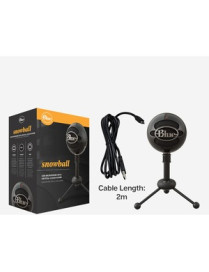 Logitech Blue Snowball Wired Condenser Microphone - 40 Hz to 18 kHz - Cardioid, Omni-directional - Stand Mountable - USB