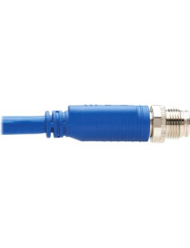 Tripp Lite NM12-6A3-02M-BL M12 X-Code Cat6a 10G Ethernet Cable, M/M, Blue, 2 m (6.6 ft.) - 6.6 ft Category 6a Network Cable for 