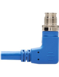 Tripp Lite NM12-6A3-02M-BL M12 X-Code Cat6a 10G Ethernet Cable, M/M, Blue, 2 m (6.6 ft.) - 6.6 ft Category 6a Network Cable for 