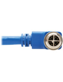 Tripp Lite NM12-6A3-02M-BL M12 X-Code Cat6a 10G Ethernet Cable, M/M, Blue, 2 m (6.6 ft.) - 6.6 ft Category 6a Network Cable for 