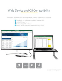 StarTech.com Mini DisplayPort to HDMI Adapter, mDP to HDMI Adapter Dongle, 1080p, Mini DP 1.2 to HDMI Video Converter, 12" Long 