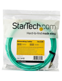 StarTech.com 7m OM3 LC to LC Multimode Duplex Fiber Optic Patch Cable - Aqua - 50/125 - LSZH Fiber Optic Cable - 10Gb (A50FBLCLC