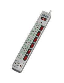 Tripp Lite ECO-SURGE TLP76MSG 7-Outlets Surge Suppressor - 7 x NEMA 5-15R - 1.80 kVA - 1080 J - 125 V AC Input - 125 V AC Output