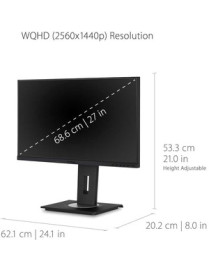 ViewSonic VG2755-2K 27" WQHD WLED LCD Monitor - 16:9 - 27" (685.80 mm) Class - In-plane Switching (IPS) Technology - 2560 x 1440