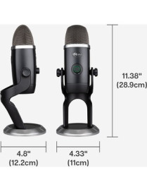 Logitech Blue Yeti X Wired Condenser Microphone - Stereo - 20 Hz to 20 kHz - Cardioid, Bi-directional, Omni-directional - Stand 