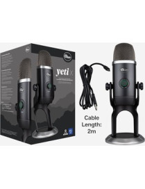 Logitech Blue Yeti X Wired Condenser Microphone - Stereo - 20 Hz to 20 kHz - Cardioid, Bi-directional, Omni-directional - Stand 