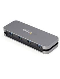 StarTech.com 4 Port USB 3.0 Hub, 4x USB-A, 5Gbps Laptop/Desktop USB Type-A Hub, USB Bus Powered, 28cm Long Cable with Cable Mana