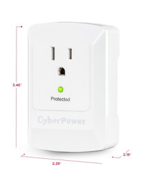 Cyber Power CyberPower CSB100W Essential 1-Outlet Surge Suppressor Wall Tap - Plain Brown Boxes - 1 x NEMA 5-15R - 900 J - 125 V