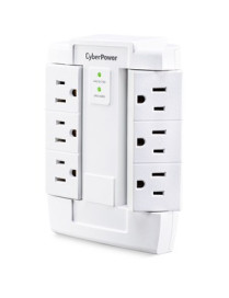 Cyber Power CyberPower CSB600WS Essential 6-Outlets Surge Suppressor Wall Tap and Swivel Outputs - Plain Brown Boxes - 6 x NEMA 