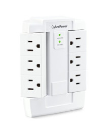 Cyber Power CyberPower CSB600WS Essential 6-Outlets Surge Suppressor Wall Tap and Swivel Outputs - Plain Brown Boxes - 6 x NEMA 