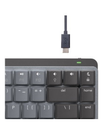 Logitech MX Mechanical Keyboard - Wireless Connectivity - Bluetooth - English - iPad - Mac - Mechanical/MX Keyswitch - Gray