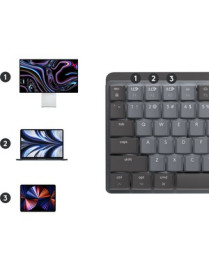 Logitech MX Mechanical Keyboard - Wireless Connectivity - Bluetooth - English - iPad - Mac - Mechanical/MX Keyswitch - Gray