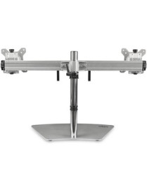 StarTech.com Dual Monitor Stand - Free Standing Desktop Pole Stand for 2x 24" VESA Mount Displays -Synchronized Height Adjustabl