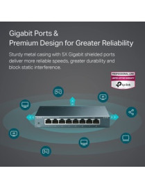 Tp Link TP-LINK TL-SG108 8-Port 10/100/1000Mbps Desktop Gigabit Steel Cased Switch - 8 Ports - Gigabit Ethernet - 10/100/1000Bas