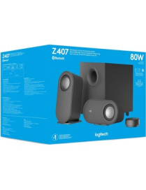 Logitech Z407 Bluetooth Speaker System - 40 W RMS - Black - Desktop - USB