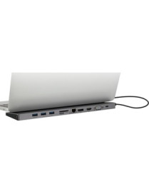 IOGEAR Dock Pro 100 USB-C 4K Ultra-Slim Station - for Notebook/Tablet/Smartphone - 100 W - USB 3.1 Type C - 4 x USB Ports - 3 x 