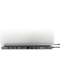 IOGEAR Dock Pro 100 USB-C 4K Ultra-Slim Station - for Notebook/Tablet/Smartphone - 100 W - USB 3.1 Type C - 4 x USB Ports - 3 x 