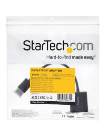 StarTech.com DisplayPort to VGA Adapter, Active DP to VGA Converter, 1080p Video, DP to VGA Adapter Dongle (Digital to Analog), 