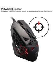 Mad Catz M.O.J.O. M1 Lightweight Optical Gaming Mouse - PixArt PMW3360 - Cable - 12000 dpi