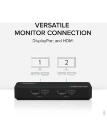 Plugable USB 3.0 and USB-C 4K DisplayPort and HDMI Dual Monitor Adapter - 1 Pack - 2 x DisplayPort DisplayPort 1.2 Digital Audio